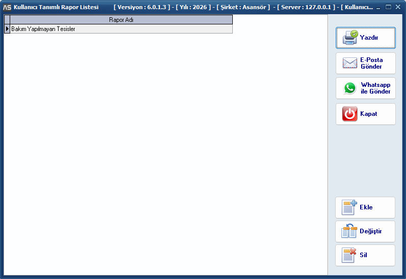 T&uuml;m Raporları Whatsapp yada Email ile G&ouml;nderebilirsiniz 